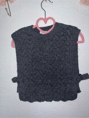ZARA Gray Textured Crewneck Sweater